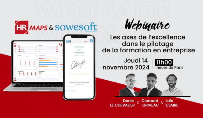 Webinaire HRMAPS & SoWeSoft   Les axes de l’excellence dans le pilotage de la formation en entrepris